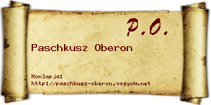 Paschkusz Oberon névjegykártya